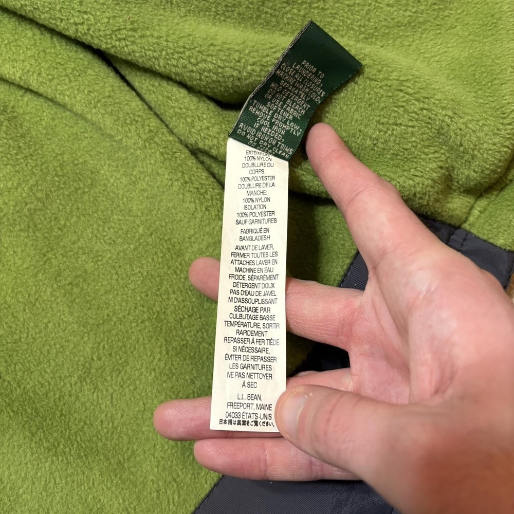 L.L.Bean Jacket Boys Large 14-16 Gray Green Fleece Lined Hooded Ski Snow Winter - Picture 11 of 16